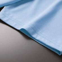 T-Shirt Mountain T-Shirt Printed Chest Corner Cotton T-Shirt Quality Mesh 30.1 Having Maximum Comfort - 淺藍色 - 查看 2