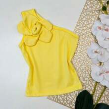 Children's Clothing Girl's Blouse Party Fashion One Shoulder Flower Blogger