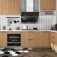 一卷自粘墙纸黄色木纹自粘可移除乙烯基墙纸，可清洗，石材和木材风格，适用于家具，桌子，橱柜，架子，抽屉衬里， - 黃色 - 查看 3