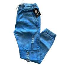 Kit Of 3 Men's Jogger Pants In Twill And Jeans With Elastane, Comfortable Skinny Model - Multicolor - View 2