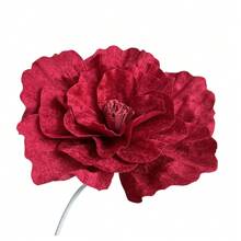 Grande Flor de Peônia de Veludo Simulado, Flor Artificial para Casamento, Decoração de Vitrine, Estúdio Fotográfico, Rosa Burgundy Artificial, Dia dos Namorados, Presente