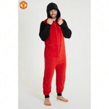 Manchester United F.C. Pyjama Fleece Onesie Football Gift - Red - View 3