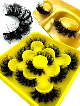 New 5 Pairs Eyelashes Makeup Soft Fluffy 3D Fake False Eyelashes Thick Handmade Volume Natural Look Fake Lashes Fox Eye Eyelashes Cat Eye Lashes Winged End Eye Elongated Eyelashes Fluffy Soft Natural Long Faux Mink Fake Lashes False Eyelashes Strip Lashes, Lashes, Eyelashes, Fake Lashes