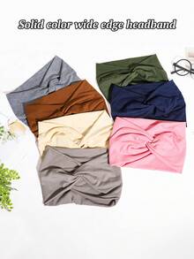 1/3/4 chiếc Băng đô thun trơn siêu rộng cho nữ, thoải mái khi khiêu vũ, tập yoga, chạy bộ - Nhiều màu - Xem 10