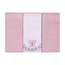 Baby Joy Checkered Baby Diaper With Embroidery - Bụi hồng - Xem 1