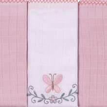 Baby Joy Checkered Baby Diaper With Embroidery - Bụi hồng - Xem 2