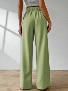 ADD WOMEN'S FASHION - AS1248 Women's Pantaloons, Elastic Waistband, Tailored, Casual, High Waist, Bell Bottom, Casual, Formal, Delicate, Light, Belt, Comfortable, Stylish, Fashion, Glamorous, Trendy, National Shipping - 綠色 - 查看 2