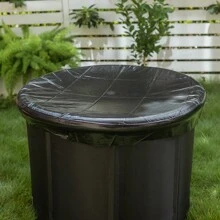 Tina de baño de hielo de 70*80CM, tina de inmersión en agua fría, terapia de agua fría para recuperación, bañera de hielo portátil inflable para atletas con tapa para uso al aire libre - Negro - Ver 4