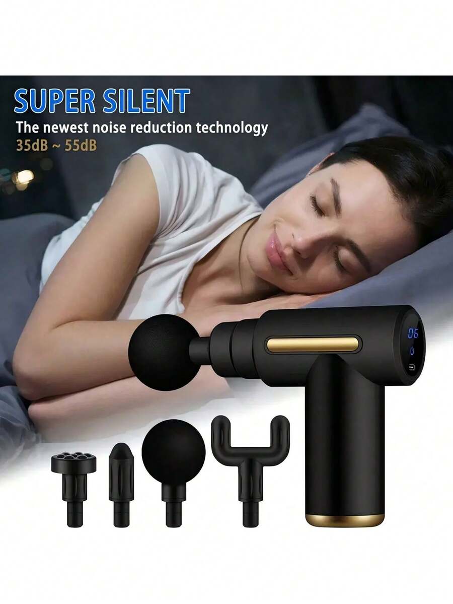 Súng massage quà tặng Giáng sinh - Máy massage cơ - Máy massage cầm tay điện đa chức năng chuyên nghiệp, rung tần số cao, máy massage vai và cổ, máy massage thắt lưng và lưng - Nhiều màu - Xem 1