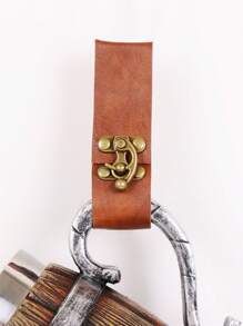 PU Leather Clasp Mug Holder For Medieval Belt Renaissance Faire Larp Viking Cosplay Prop (No Mug)