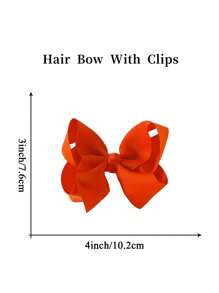 2 件装 4 英寸女孩发饰时尚儿童女孩发饰带发夹适合节日派对学校 - B - 查看 12