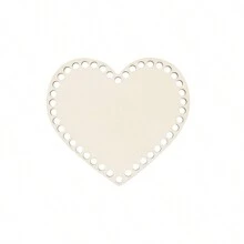 2pcs/Set Natural DIY Heart-Shaped Woven Wooden Basket, Crochet Crafting Background Wooden Base