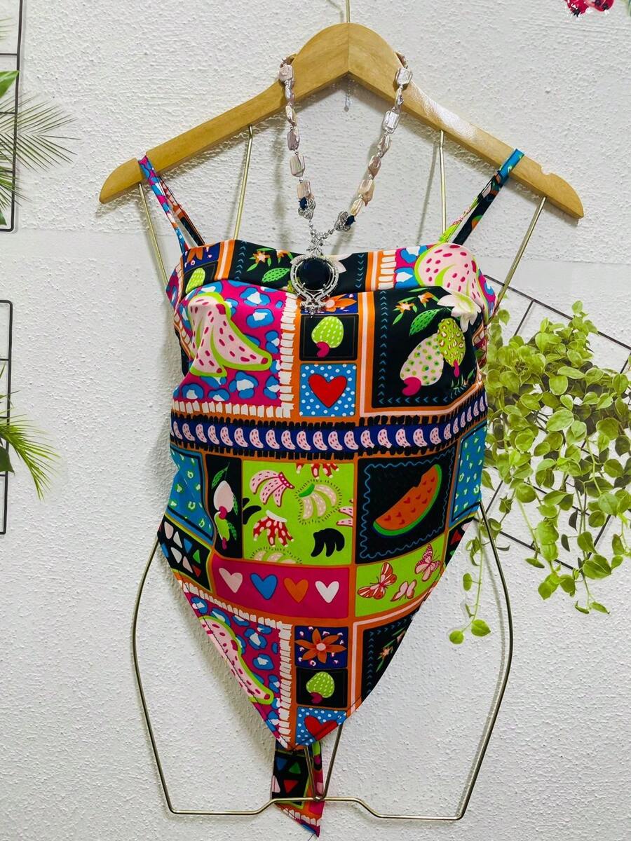 Belala Moda New Vest With Adjustable String And Print - Multicolor - View 1