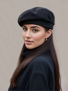 1 件优雅波西米亚风复古甜美蝴蝶结贝雷帽，休闲可爱街头风格女士帽子，适合日常穿着和购物万圣节 - 彩色 - 查看 17