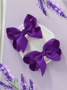 2 件装 4 英寸女孩发饰时尚儿童女孩发饰带发夹适合节日派对学校 - B - 查看 5