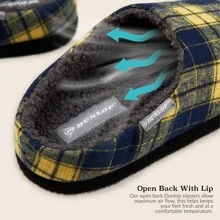 Dunlop Comfy Memory Foam Slippers Warm Faux Sheepskin Indoor/Outdoor Anti-Slip House Shoes Gift - Navy Blue - View 3