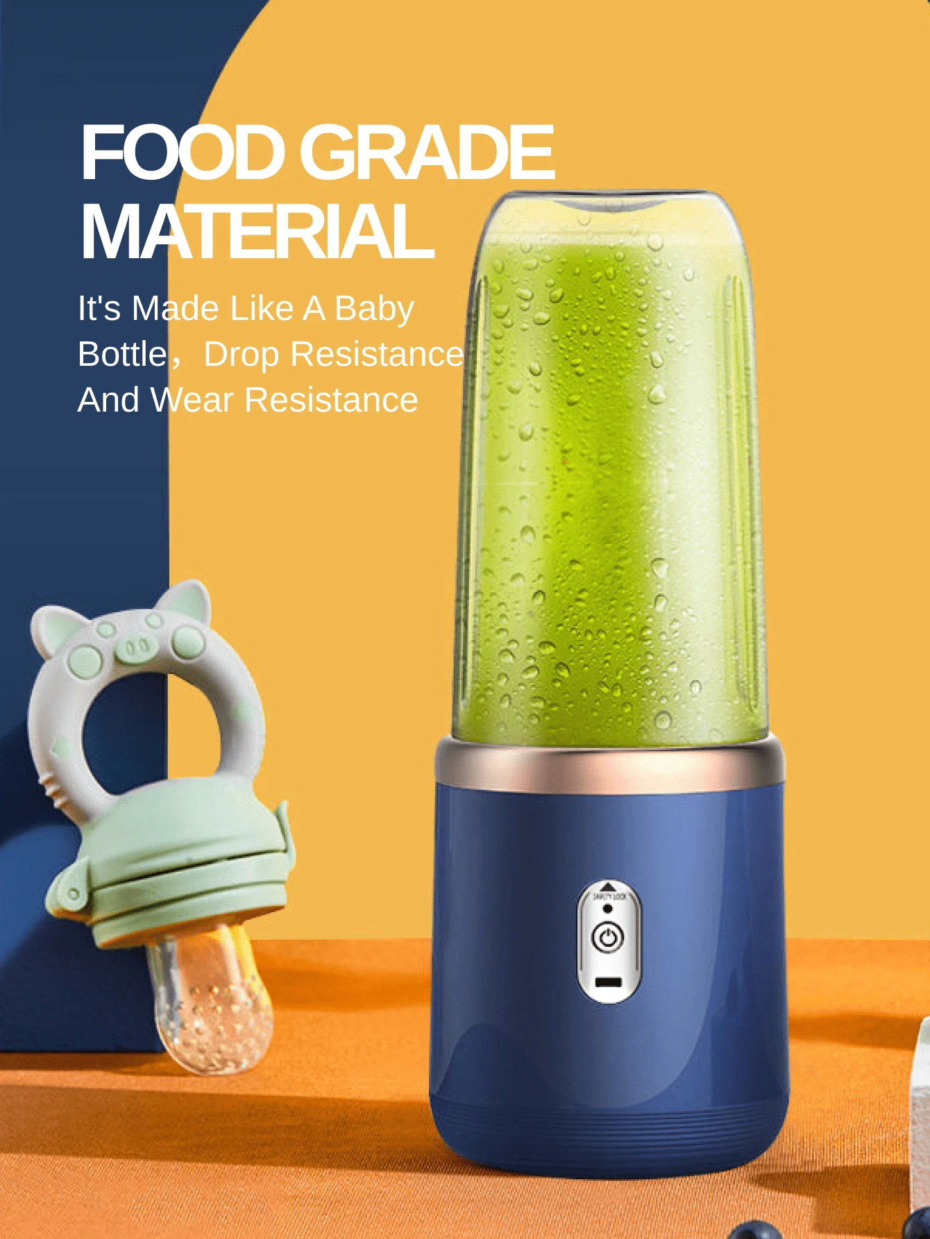 400ml Portable Rechargeable Juicer Blender High Capacity Battery Six