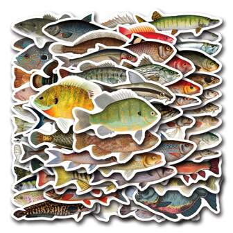 55Pcs Funny Fish Rod Decals Grouper Bass Trout Sailfish Water Bottle Stickers For Kids Vinyl Laptop Kids Stickers Pack, Kids Classroom Prizes For Elementary Students (Fish),Hunting Stickers,Stickers>Kids Stickers,Fish>Sticker