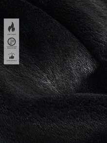 Women's Autumn/Winter Fashionable Golden Rex Rabbit Fluffy Coat - Black - View 5