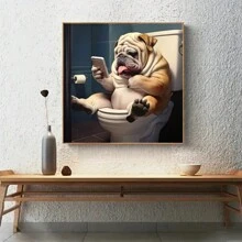 一套5D钻石画十字绣套装，图案：斗牛犬，钻石刺绣，马赛克画，钻石艺术套装，包含全圆形钻石点，适合成人初学者DIY，可用作生日礼物，非常适合家居装饰和墙面装饰。 - 彩色 - 查看 2