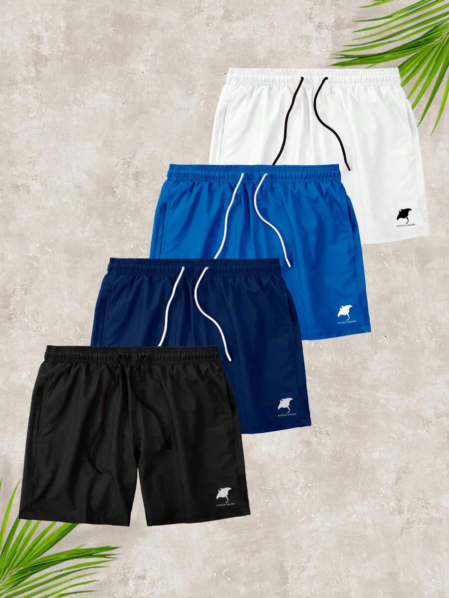 Arraia Maori Kit 4 Men's Shorts Beachwear Workout Gym Outing - 黑色/海軍藍/寶藍色/白色 - 查看 1