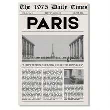 Conjunto de 1/6 Peças de Arte de Parede Vintage, Pôsteres de Álbuns de Música 1975, Pôster de Jornal para Decoração de Sala, Quadros Pendurados para Sala de Estar, Quarto, Dormitório (Sem Moldura) - Preto e Branco - Visão 21