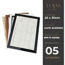 Kit 5 Frames 20x30cm With Acetate Certificate Diploma Photography Poster - 白色 - 查看 2