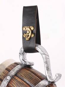 PU Leather Clasp Mug Holder For Medieval Belt Renaissance Faire Larp Viking Cosplay Prop (No Mug)