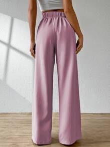 ADD WOMEN'S FASHION - AS1248 Women's Pantaloons, Elastic Waistband, Tailored, Casual, High Waist, Bell Bottom, Casual, Formal, Delicate, Light, Belt, Comfortable, Stylish, Fashion, Glamorous, Trendy, National Shipping - 淺粉色 - 查看 2