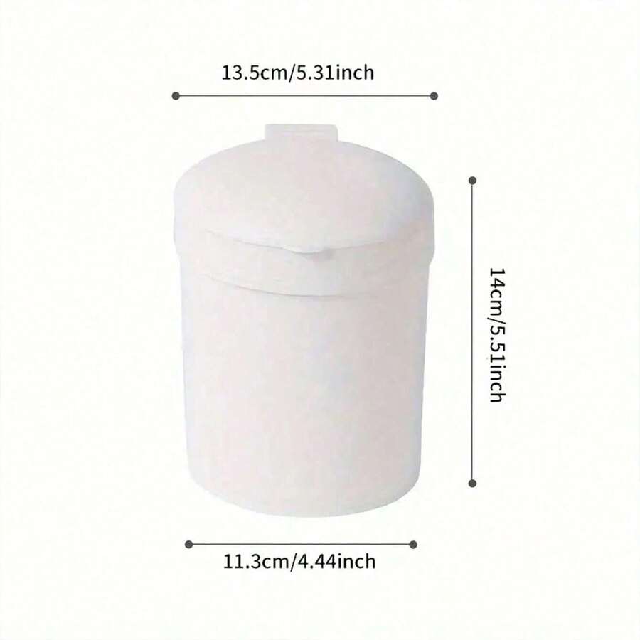 A Small Plastic Tabletop Trash Can With A Sealed Odor Lid For Bedrooms