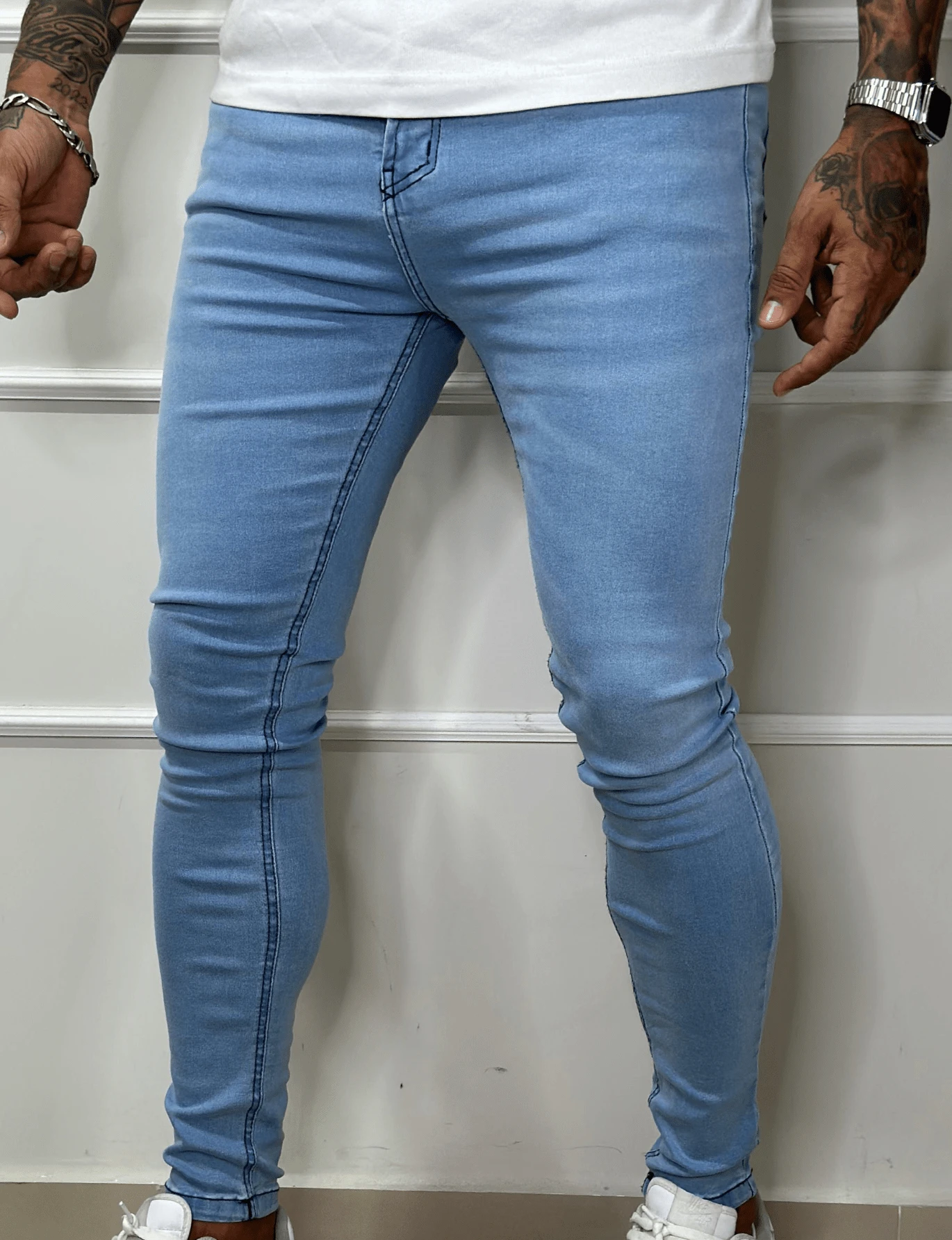 Men's Skinny Hyper Delave Jeans With Premium Fabric - Rửa nhẹ - Xem 1