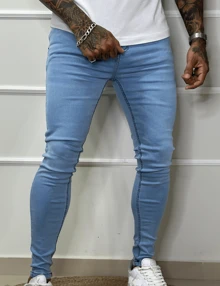 Men's Skinny Hyper Delave Jeans With Premium Fabric - Rửa nhẹ - Xem 2