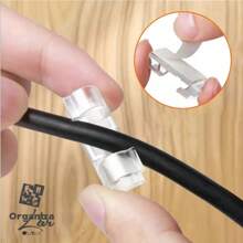 KIt 40 Fixed Self-Adhesive Wire Management Plastic Organizer For Wires And Cables - 白色 - 查看 5