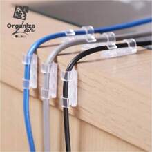 KIt 40 Fixed Self-Adhesive Wire Management Plastic Organizer For Wires And Cables - 白色 - 查看 3
