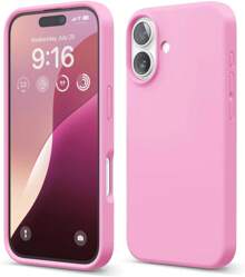 Elago Premium Silicone Phone Case For Iphone For 16 Pro Max Plus - Shockproof, Drop Resistant, Soft Grip, Scratch Resistant, Slim Fit, Micro Cloth Lining, Premium, Sophisticated, Minimalist, Luxury Soft Silicone, Phone Back Cover, Pink, Cute, Multi-Colors, Lens Protective, Gift For Birthday, Mother, Family, Friends, Boyfriend, Girlfriend - Hot Pink - View 2