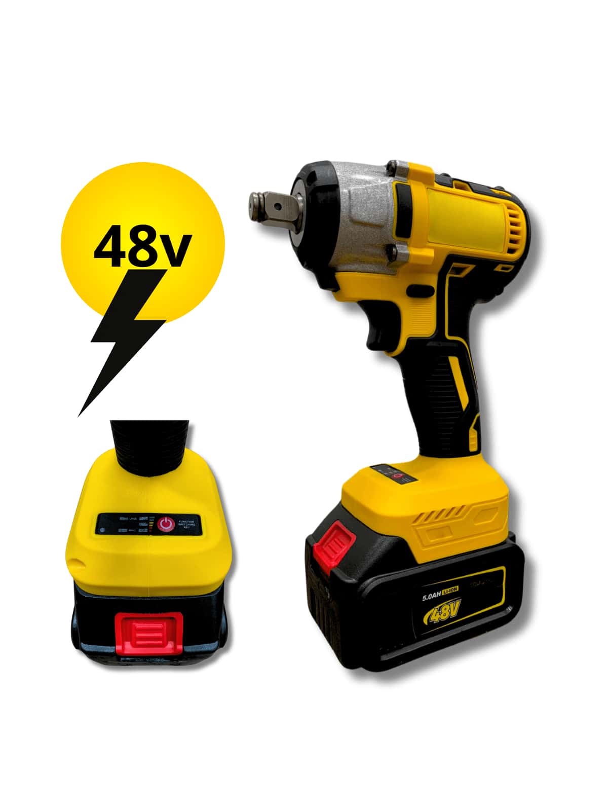 Practicality In The Impact Wrench Screwdriver With Two Lithium Batteries - Màu vàng - Xem 1