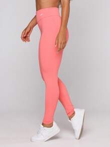 Women's Basic Gym Polyamide Fitness Leggings Navy Blue And Gray Intense Lot Fitness Collection - Coral Orange - View 3