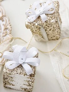 1pc Trang trí Giáng sinh Bột lấp lánh Hộp quà tặng bằng xốp Mặt dây chuyền 6CM Túi quà Cây thông Noel Treo trang trí Quả bóng Trang trí DIY - Nhiều màu - Xem 4