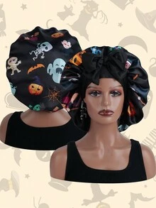 1 Mũ trùm đầu vành rộng cơ bản cho nữ dùng để ngủ hàng ngày làm quà tặng Halloween - Nhiều màu - Xem 1