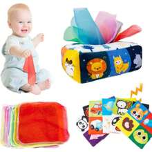 Brinquedo Sensorial Caixa De Tecido Para Bebês De 6-12 Meses Educacional Montessori