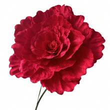 Grande Flor de Peônia de Veludo Simulado, Flor Artificial para Casamento, Decoração de Vitrine, Estúdio Fotográfico, Rosa Burgundy Artificial, Dia dos Namorados, Presente