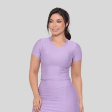 Cropped Fitness Gym Workout Exercises Classic Modest Evangelical Fashion - Màu Lilac Tím - Xem 1