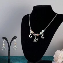 20/50 PCS Charms style lune Lune en argent antique avec pendentifs en alliage étoile pour DIY collier bracelet boucle d'oreille bijoux (mélangé au hasard)