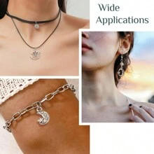 20/50 PCS Charms style lune Lune en argent antique avec pendentifs en alliage étoile pour DIY collier bracelet boucle d'oreille bijoux (mélangé au hasard)