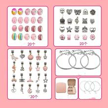66 Piece Beaded Jewelry Kit For Making Children's Bracelets - A649 - Hồng - Xem 2