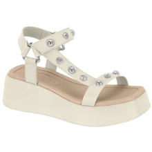 Beira Rio Women's Sandals With Straps And Metallic Spheres, Comfort Platform - 白色關閉 - 查看 1