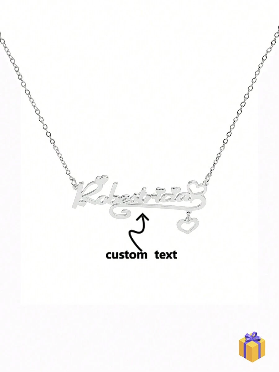 1 chiếc vòng cổ thép không gỉ tùy chỉnh có mặt dây chuyền, vòng cổ tên cá nhân hóa làm quà tặng cho thanh thiếu niên, thanh niên, trẻ em, bạn bè, cặp đôi, lý tưởng cho ngày kỷ niệm, ngày của mẹ, sinh nhật, tốt nghiệp, đeo hàng ngày, đám cưới, tiệc tùng, ngày của cha