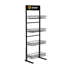 Dismountable Display Stand For Shops With 4 Baskets - 黑色 - 查看 4