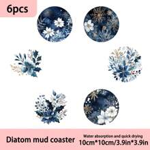 1 bộ/4 cái/6 cái Bộ đế lót ly bằng bùn diatomit họa tiết hoa Holly mùa đông - Đế lót ly sáng tạo, Đế lót ly cà phê, Đế lót ly nhiều màu, Miếng lót bàn ủi - Lý tưởng để trang trí nhà cửa và phòng ăn, Quà tặng sinh nhật hoặc ngày lễ đẹp mắt, Trang trí bàn quầy nước, Trang trí ngày lễ, Trang trí nhà cửa, Trang trí văn phòng Trang trí tiệc theo chủ đề, Thích hợp cho nhà cửa, văn phòng, Quán bar Trang trí Giáng sinh, Đồ dùng tiệc Giáng sinh - Nhiều màu - Xem 13