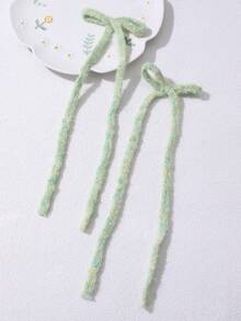 1 对时尚彩色针织蝴蝶结发夹，适合女孩的优雅风格，适合日常佩戴 - 彩色 - 查看 8